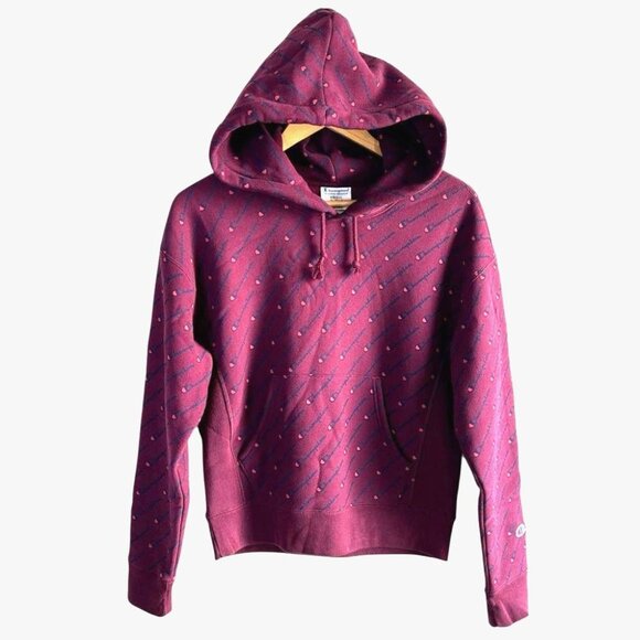 Champion Reverse Weave Maroon Logo Hoodie – Men’s S (unisex fit) - Picture 1 of 12